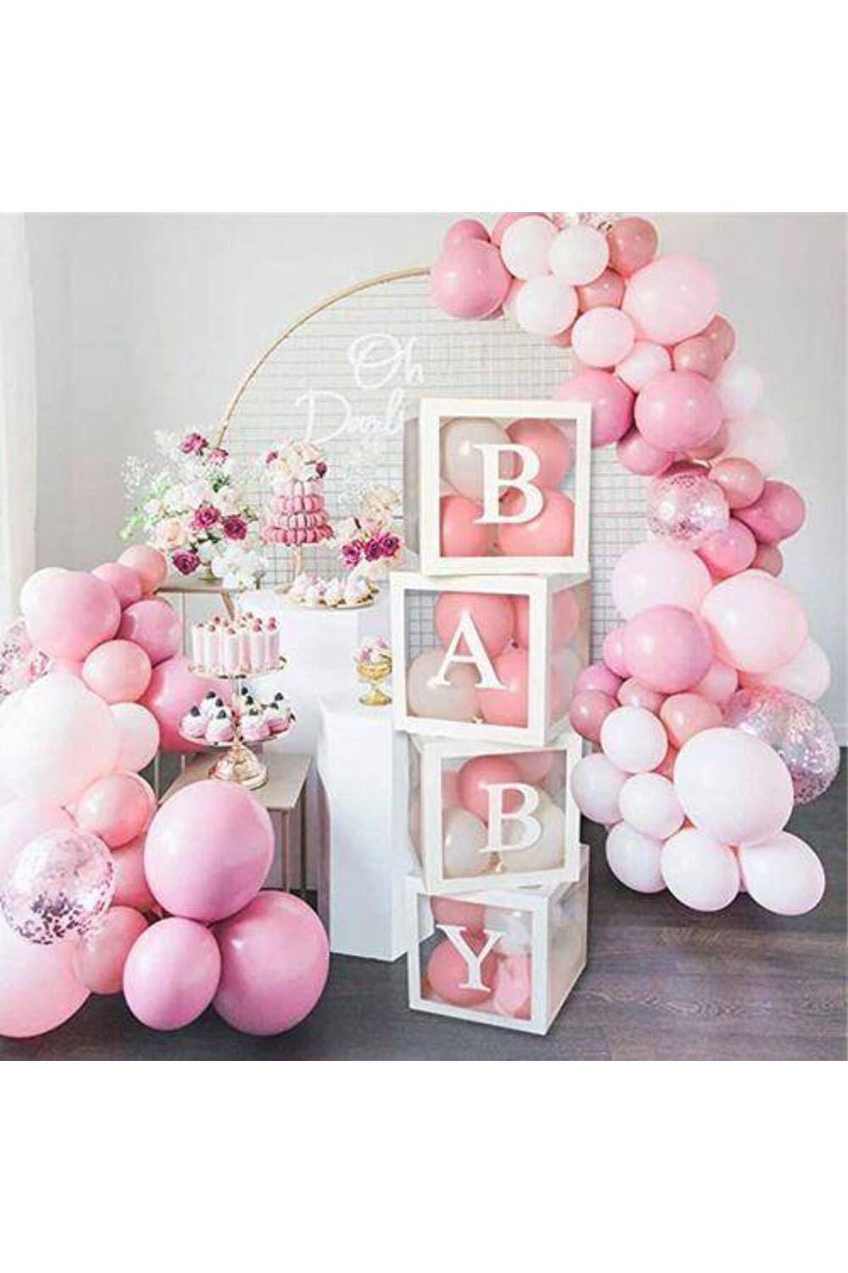 Baby Yazılı Şeffaf Kutu Harf Beyaz 25 Cm