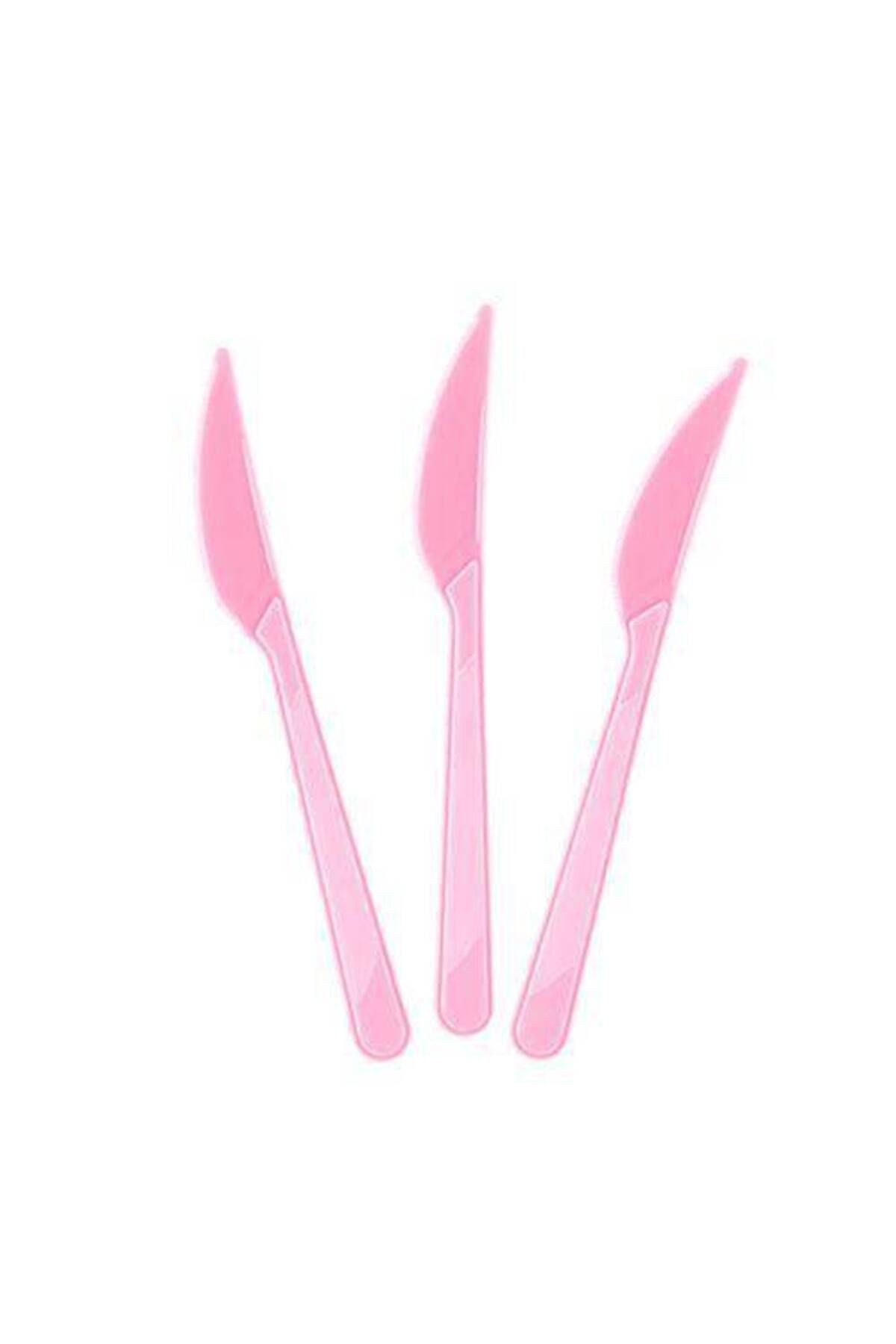 Pembe Plastik Bıçak Lüks (25 ADET)