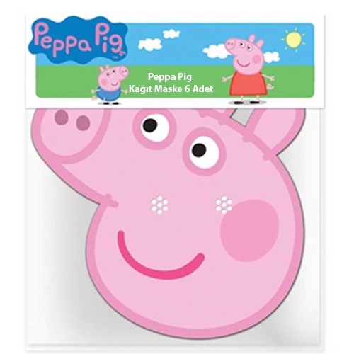 Peppa Pig 6'lı Kağıt Maske