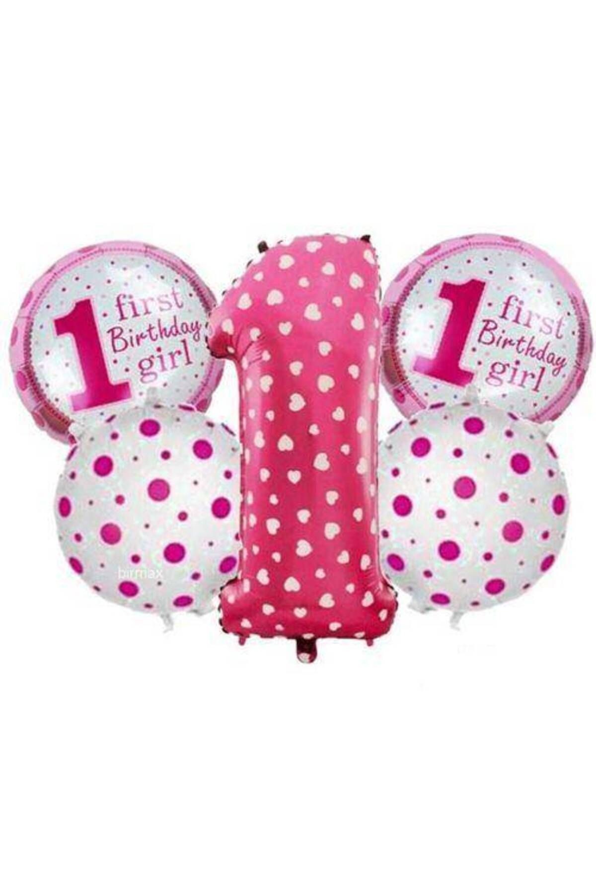 1 Yaş Folyo Balon Set Pembe