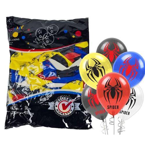 Spiderman Temalı Lateks Balon 100'lü Paket