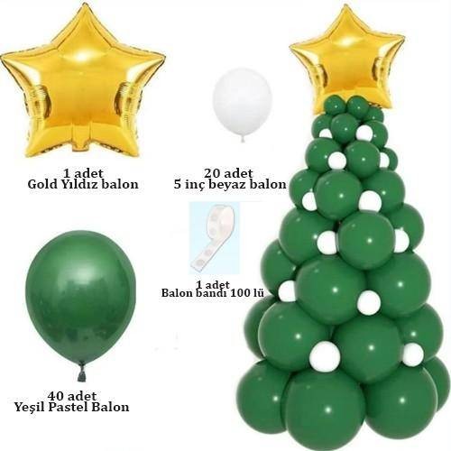 Yılbaşı Çam Ağacı Balon Yapım Malzemeleri