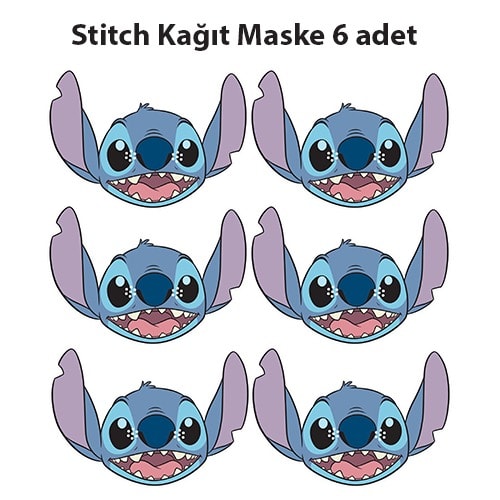 Stitch 6'lı Kağıt Maske