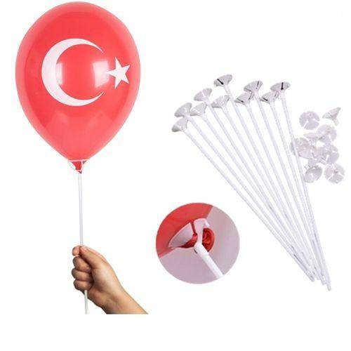 Ay Yıldızlı Balon ve Balon Çubuğu (20 adet)
