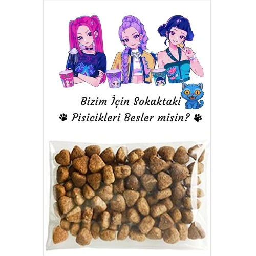 K-POP Demon Hunters Hediyelik Kedi Maması 5 Adet