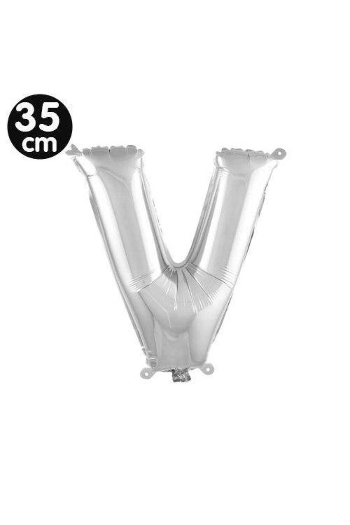 35 Cm Gümüş V - Harf Folyo Balon