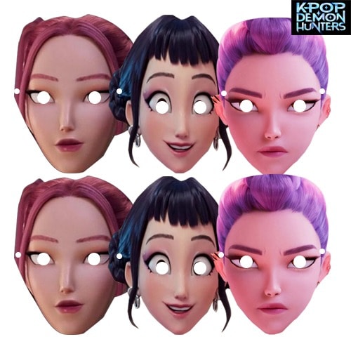 K-POP DEMON HUNTERS 6'LI KAĞIT MASKE