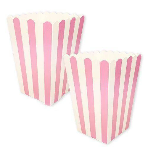 Pembe Üzeri Beyaz Çizgili 8'li Mısır Kutusu 