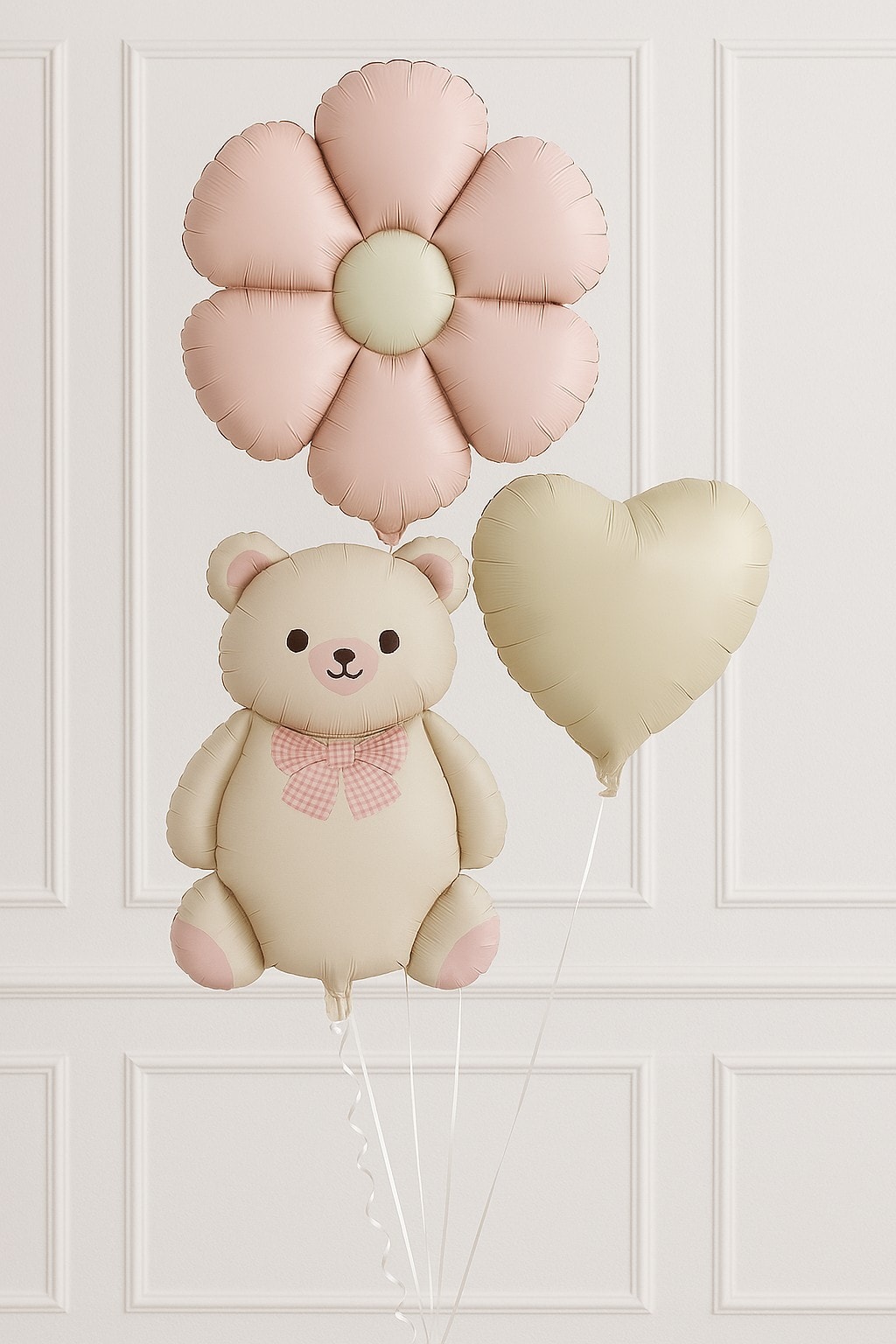 Retro Papyonlu Ayıcık Folyo Balon Set