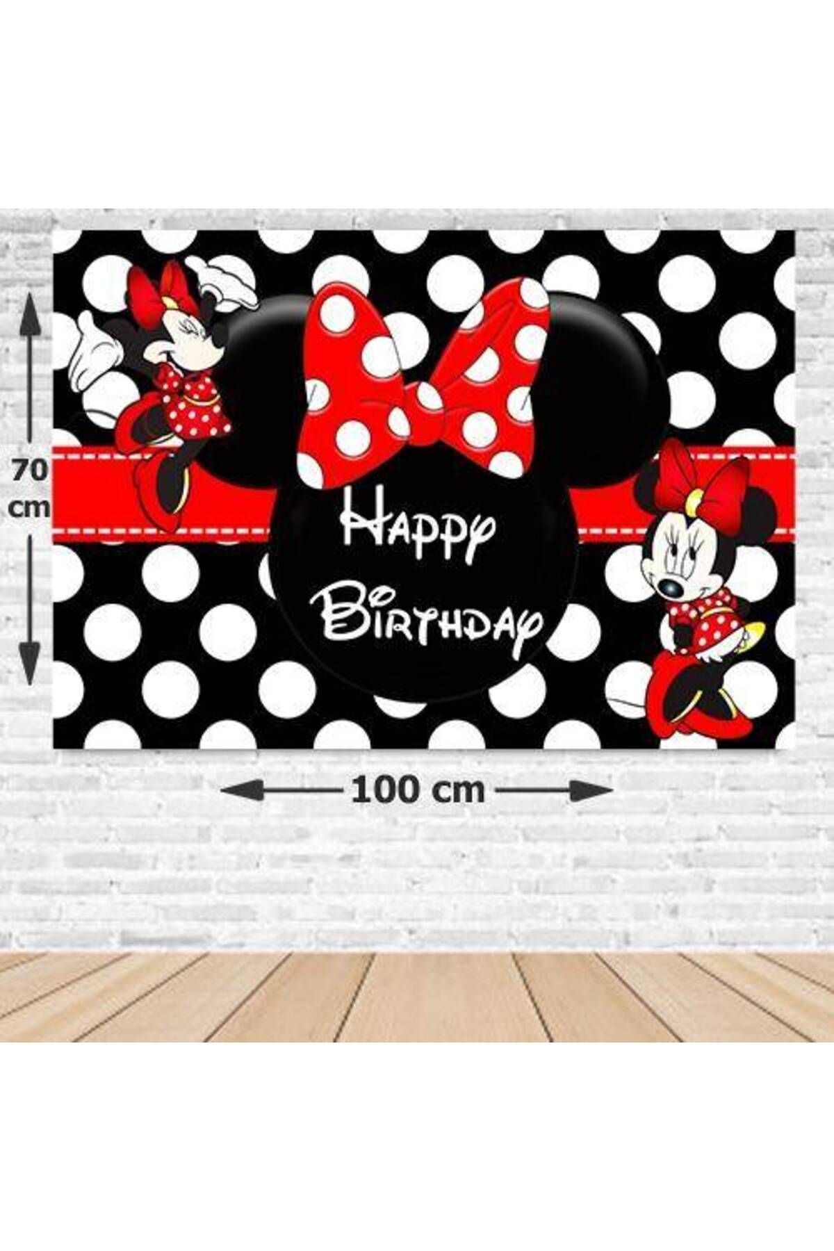 Minnie Mouse Doğum Günü Afişi Fotosuz 70*100 cm