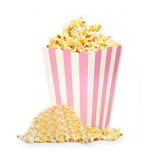 Pembe Üzeri Beyaz Çizgili 8'li Mısır Kutusu 