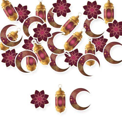 Ramazan 30'lu Bordo Ay Yıldız Masa Konfetisi 