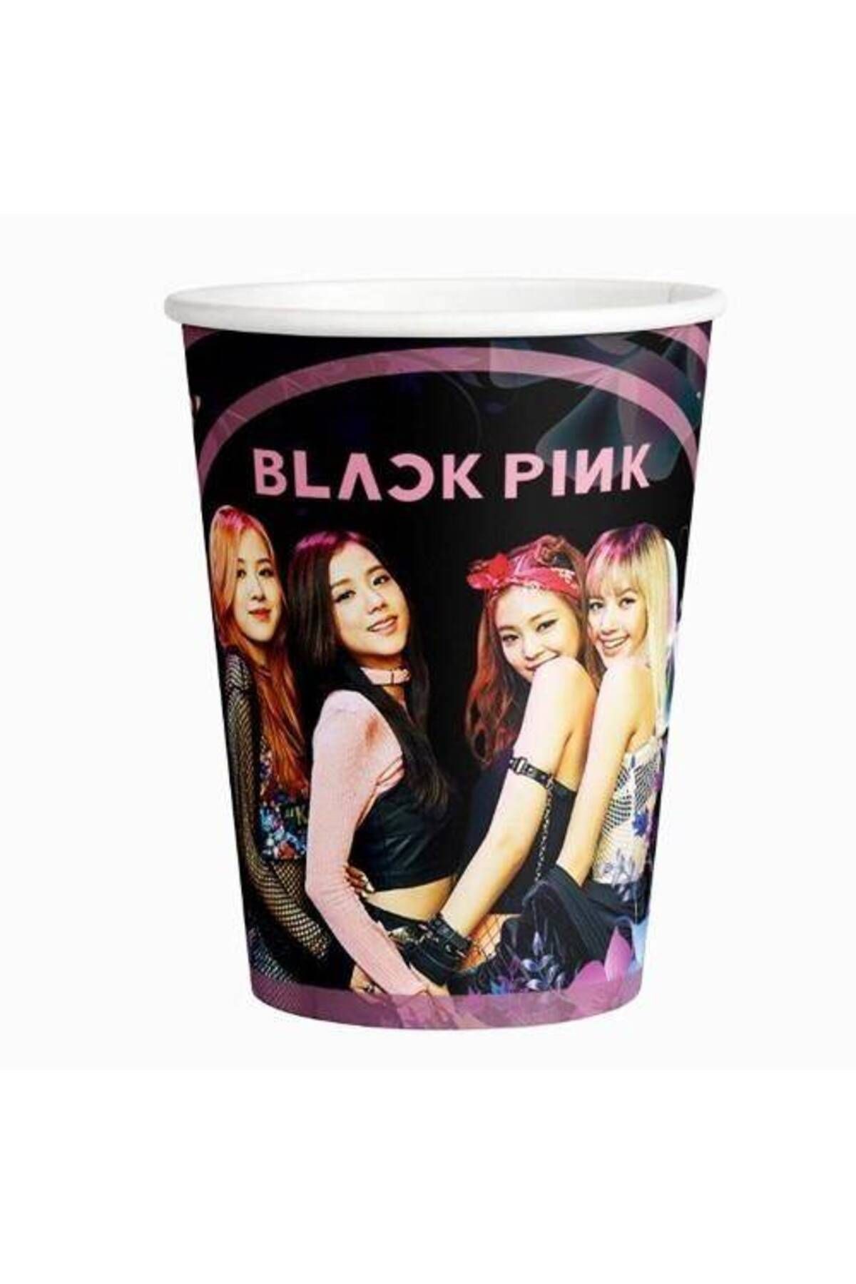 Black Pink Karton Bardak 8 Adet