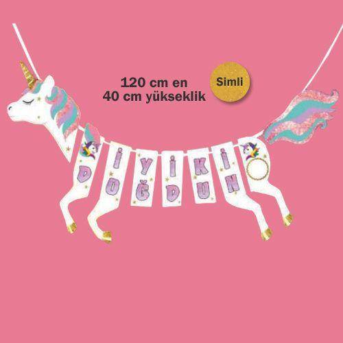 Unicorn At Şeklinde İyi ki Doğdun Yazısı 120 cm