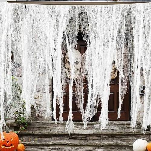 Cadılar Bayramı Halloween Krem Renkli Tül 3 Metre