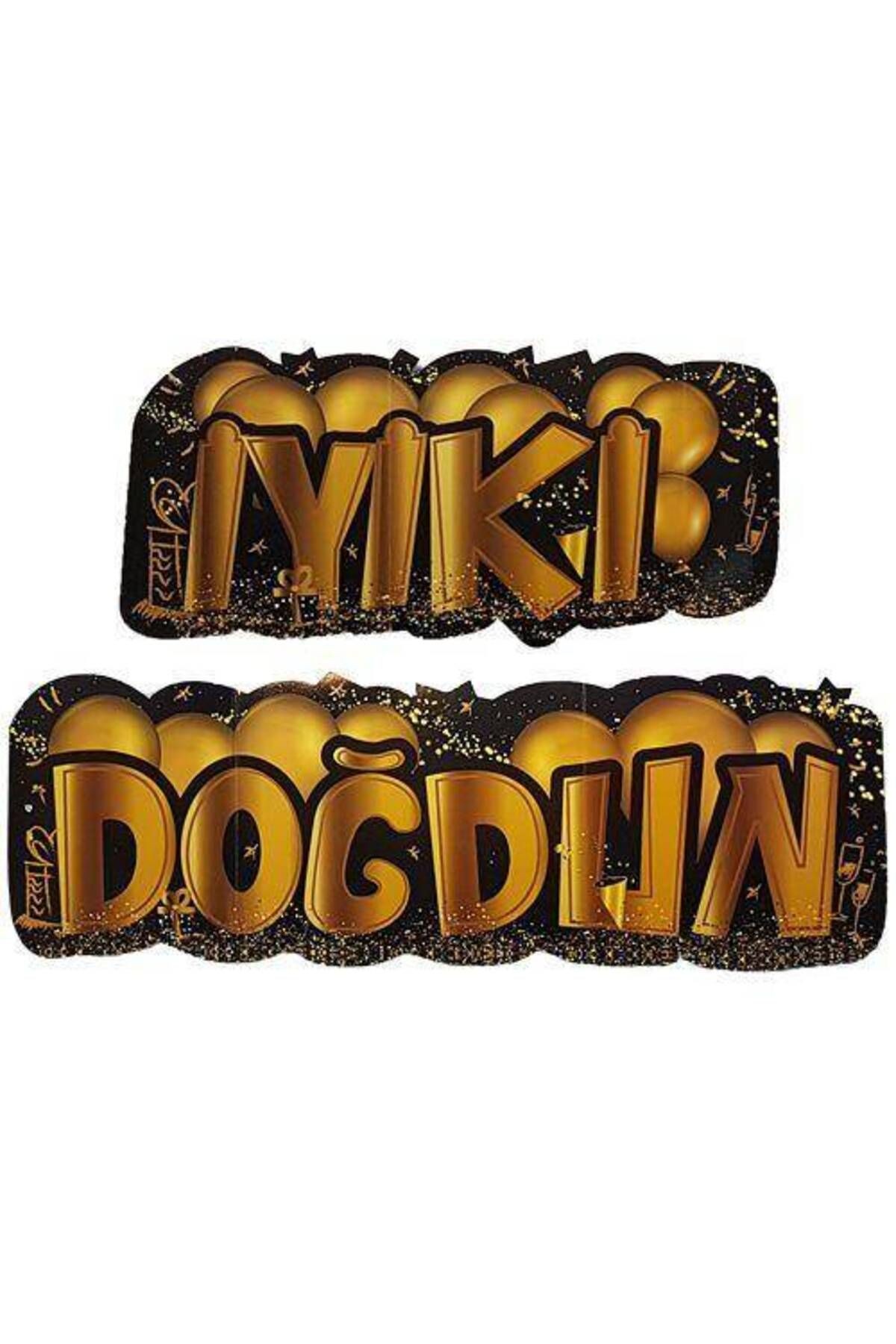 İyi Ki Doğdun Yazısı Siyah Gold (115*23 CM)