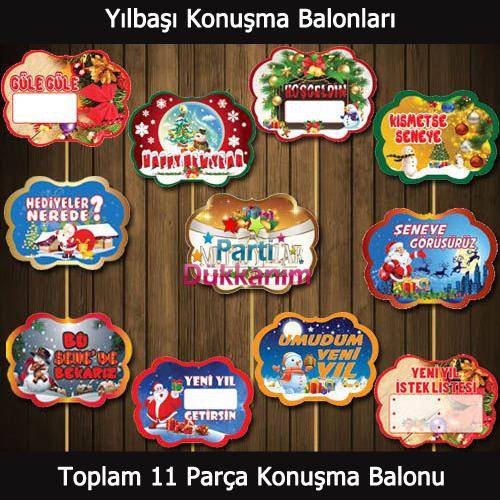 Yılbaşı Konuşma Balonları Seti (11 Parça)