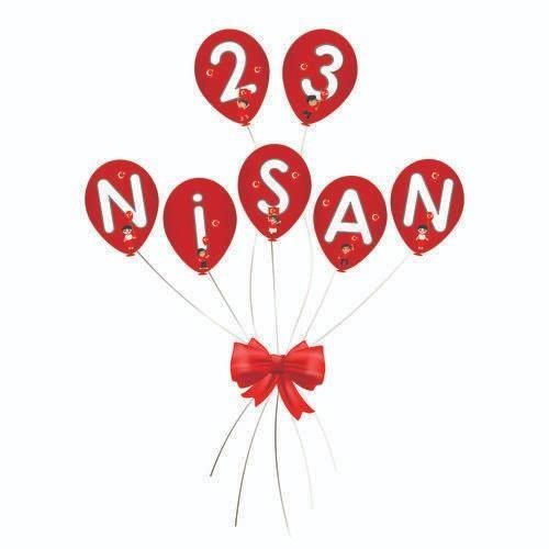 23 Nisan Balon Şeklinde Kağıt Kapı Süsü
