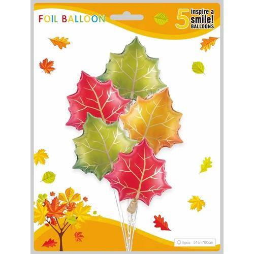 Sonbahar Yaprakları Folyo Balon Seti 5'li