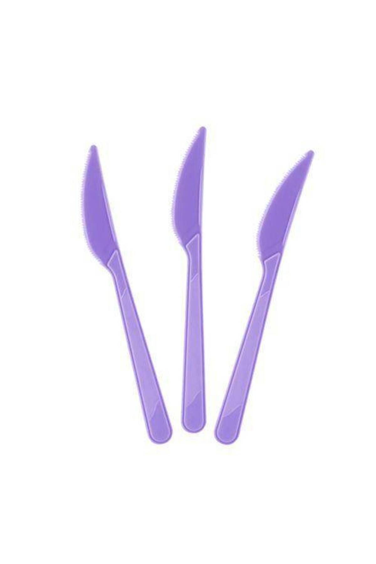 Lila Plastik Bıçak Lüks (25 ADET)