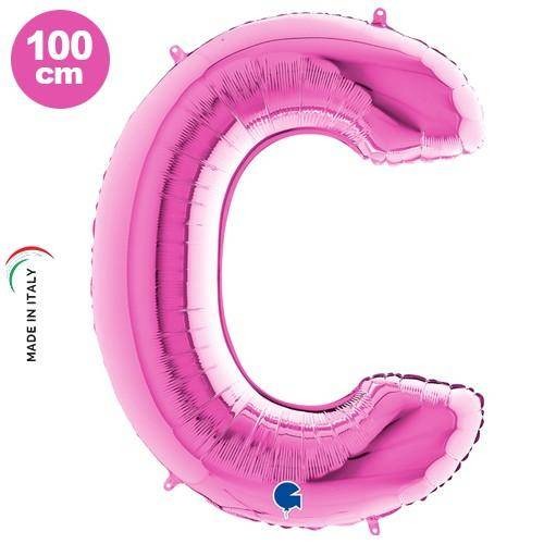 C Harf Folyo Balon Pembe (100 cm)