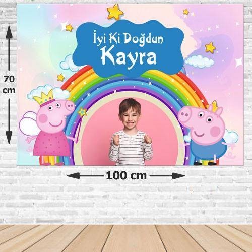 Peppa Pig Doğum Günü Parti Afişi 70*100 cm