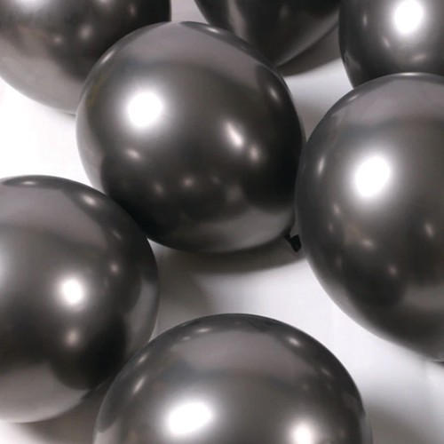 Siyah Krom Balon 5 Adet (30 cm)