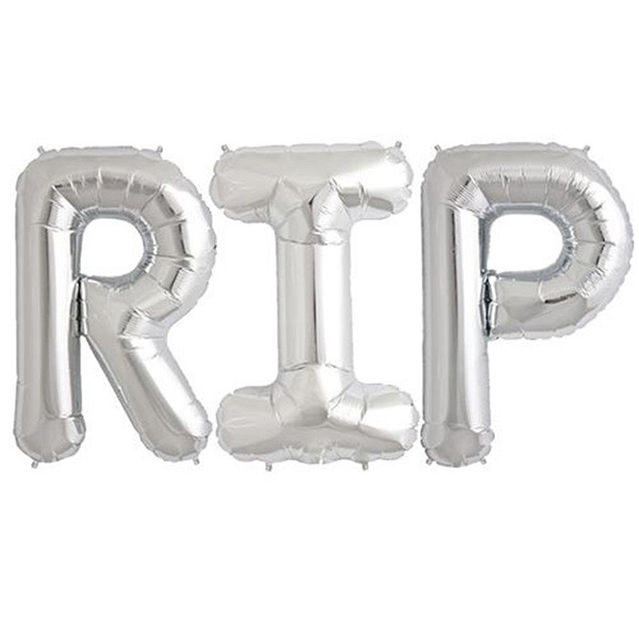 RIP Gümüş Renkli Folyo Balon 35 cm 