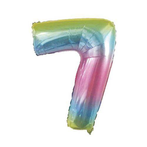 7 Rakam Folyo Balon Rainbow 76x60 cm