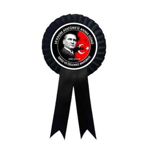 10 Kasım Yaka Rozeti Kurdeleli 5 Adet
