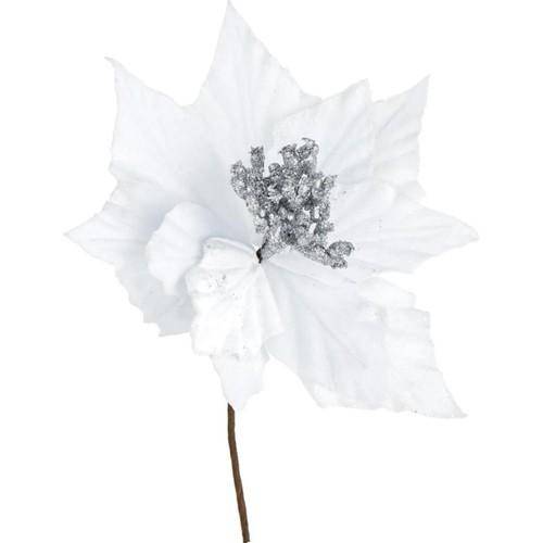 Yılbaşı Ponsetya Yapay Çiçek Beyaz 28 cm 1 Adet