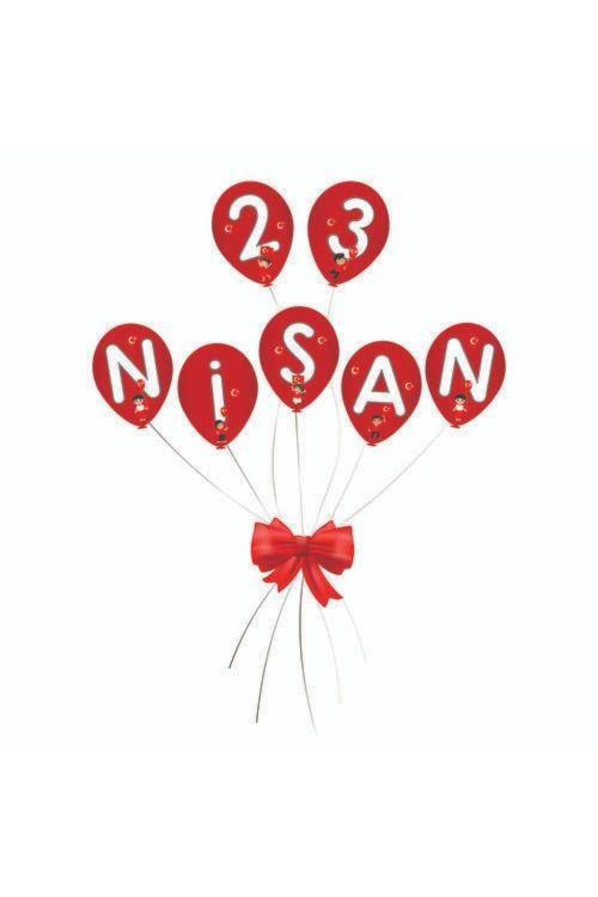 23 Nisan Balon Şeklinde Kağıt Kapı Süsü