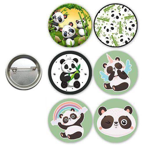 Panda Temalı 6'lı Parti Rozeti 
