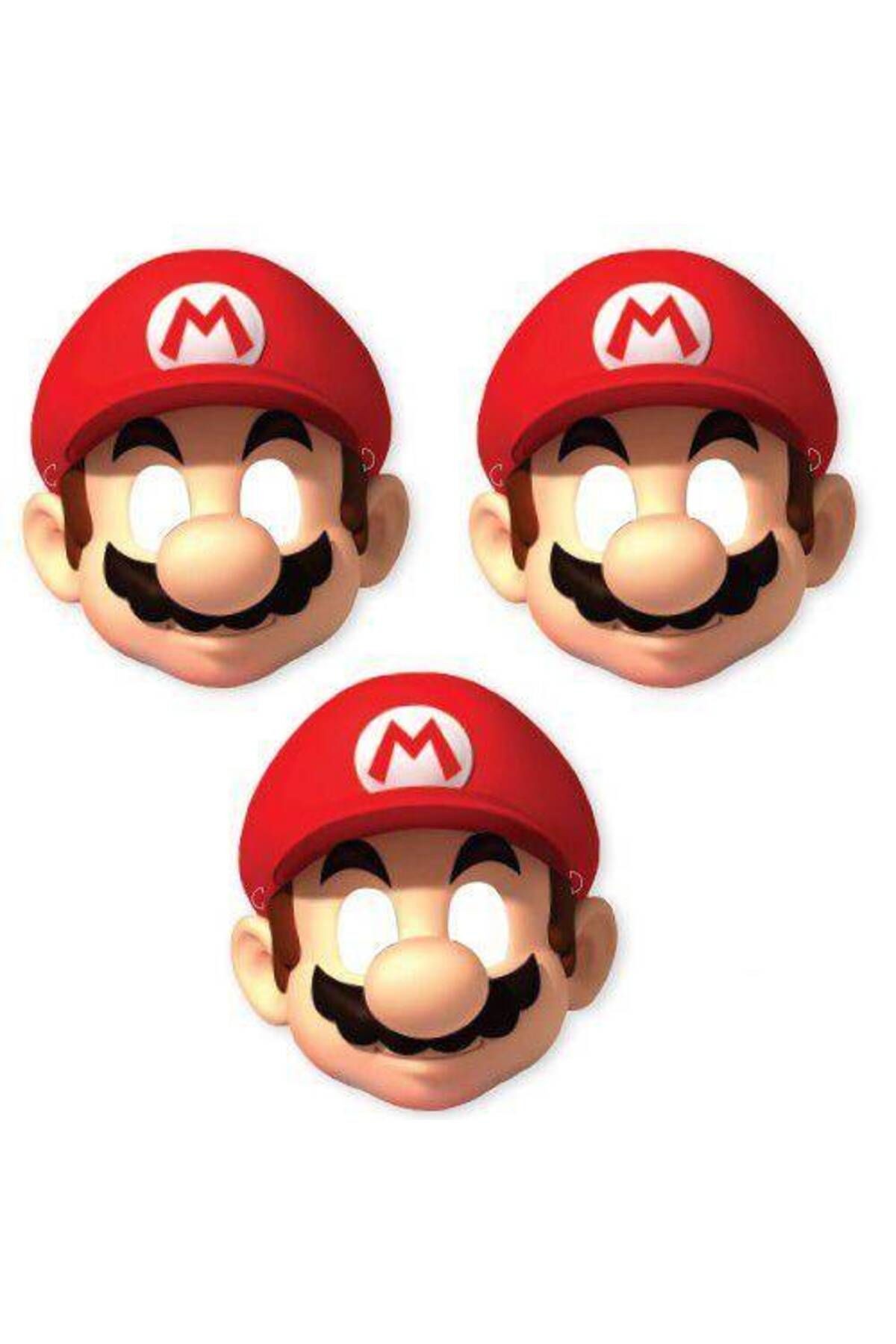 6 Adet Süper Mario Kağıt Maske