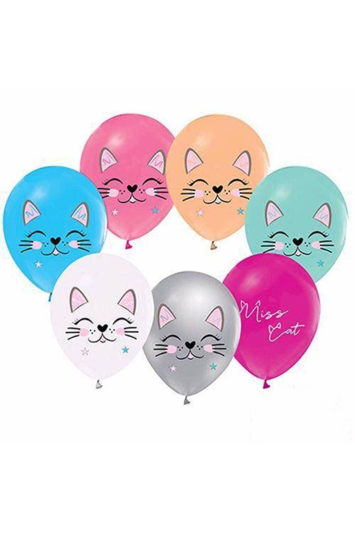 Miss Cat Kedi Baskılı Balon 8 Adet