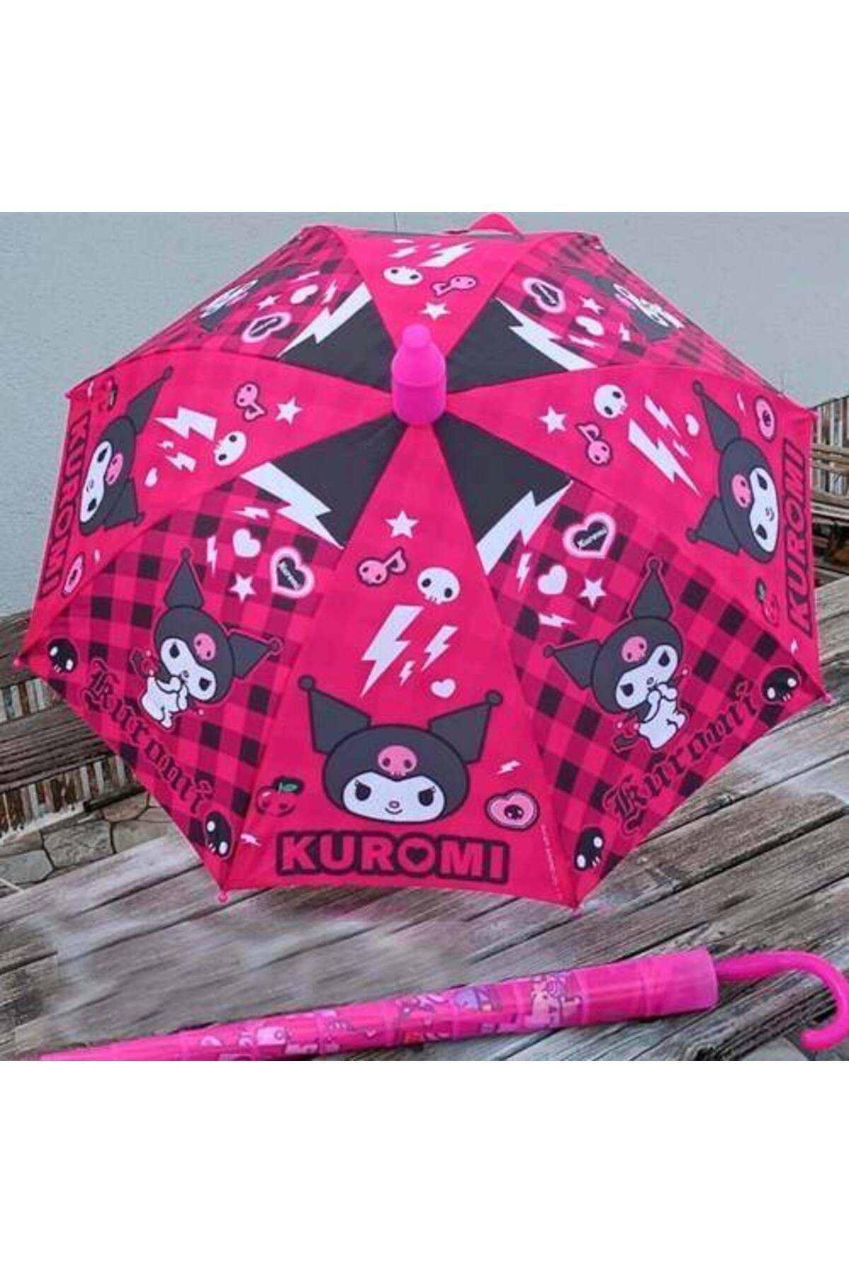 Kuromi Lisanslı Çocuk Şemsiyesi Fuşya
