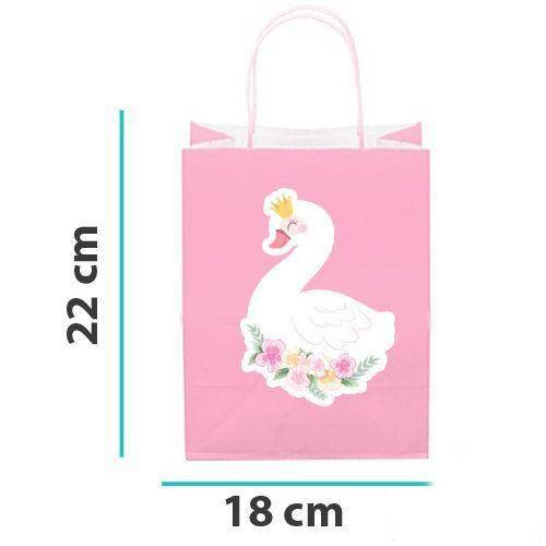 Kuğu Temalı Kağıt Hediye Çantası 1 adet 18x22