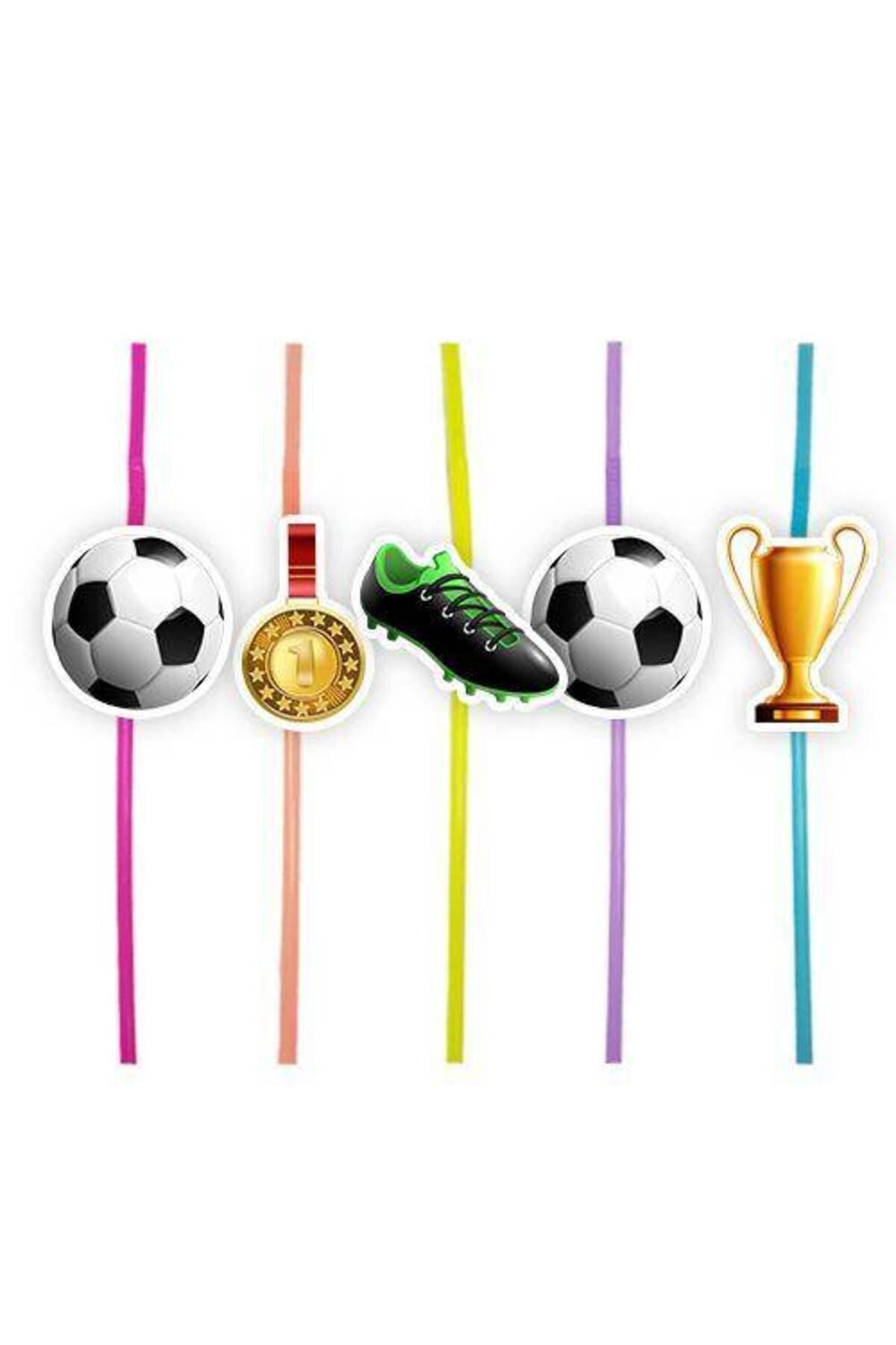 Futbol Temalı Artistik Pipet 10 Adet