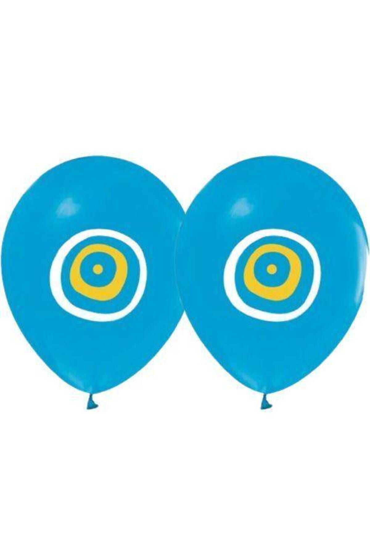 Açık Mavi Nazar Boncuklu Balon (10 Adet)