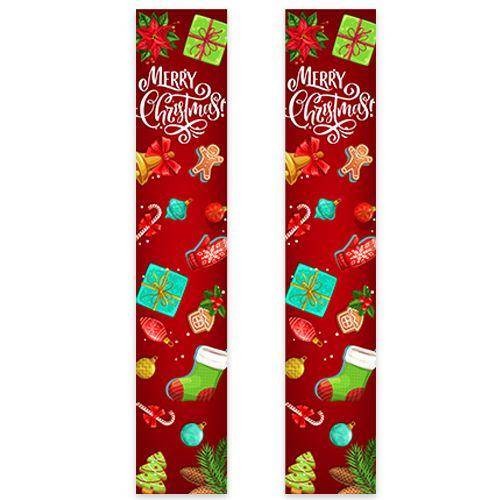 Yılbaşı Merry Christmas Kapı Asma Afiş 2'li 160x30 cm