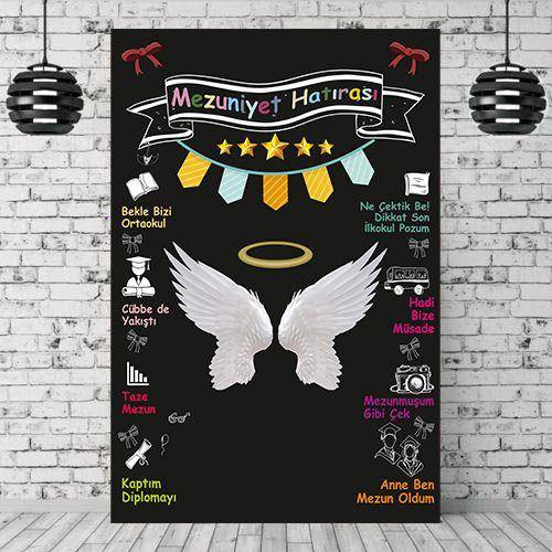 İlkokul Mezuniyet Kelebek Kanatlı Hatıra Afişi 100*150 cm