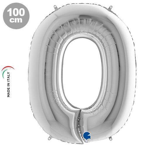 Gümüş 100 cm 0 Rakam Folyo Balon 