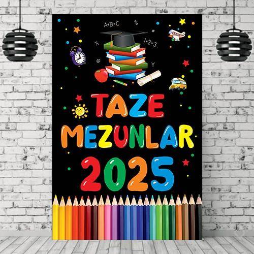 2025 Taze Mezunlar Hatırası Afişi Renkli 100*150 cm