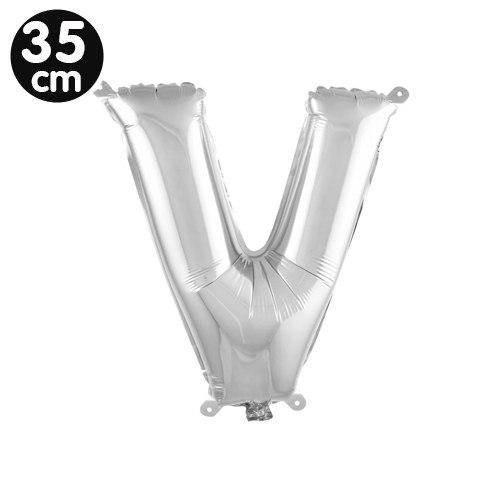 V - Harf Folyo Balon Gümüş (35 cm)
