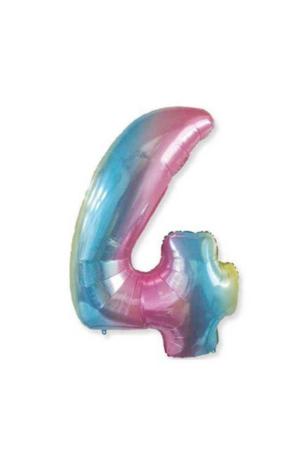 4 Rakam Folyo Balon Rainbow 76x60 cm