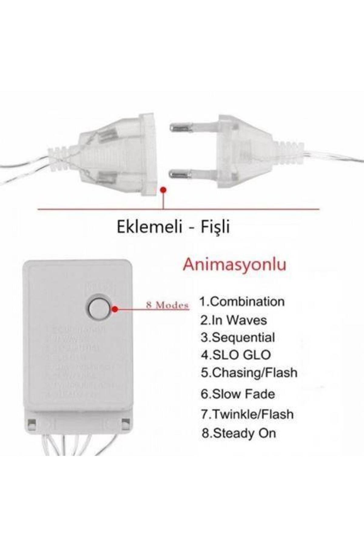 5 Metre Gün Işığı Yıldız Led Işık Eklemeli Modüllü Fişli