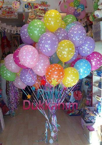 Uçan Balon Kelebek Desenli 60 Adet