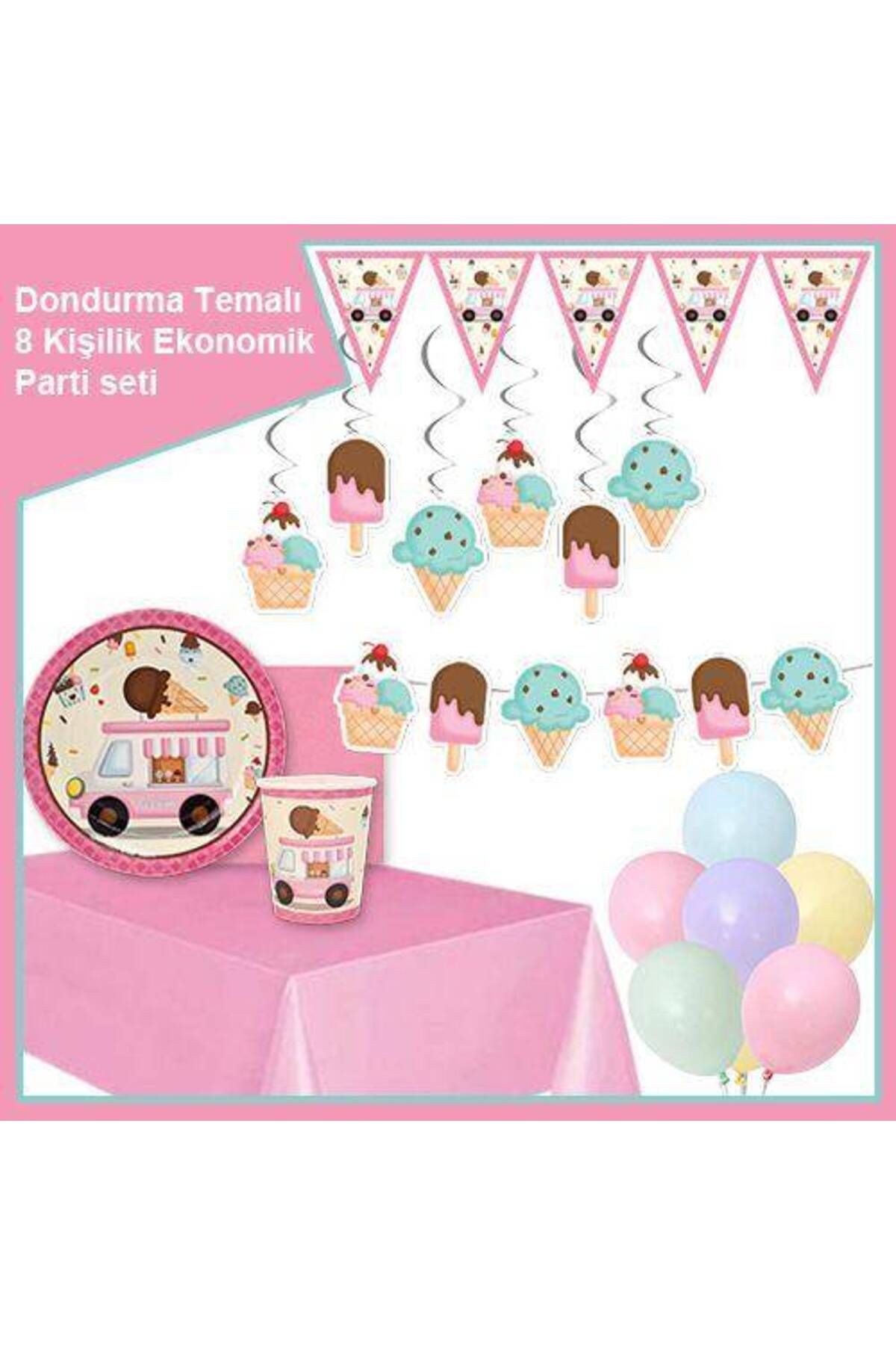 Ekonomik Parti Seti Dondurma Temalı 8 Kişilik