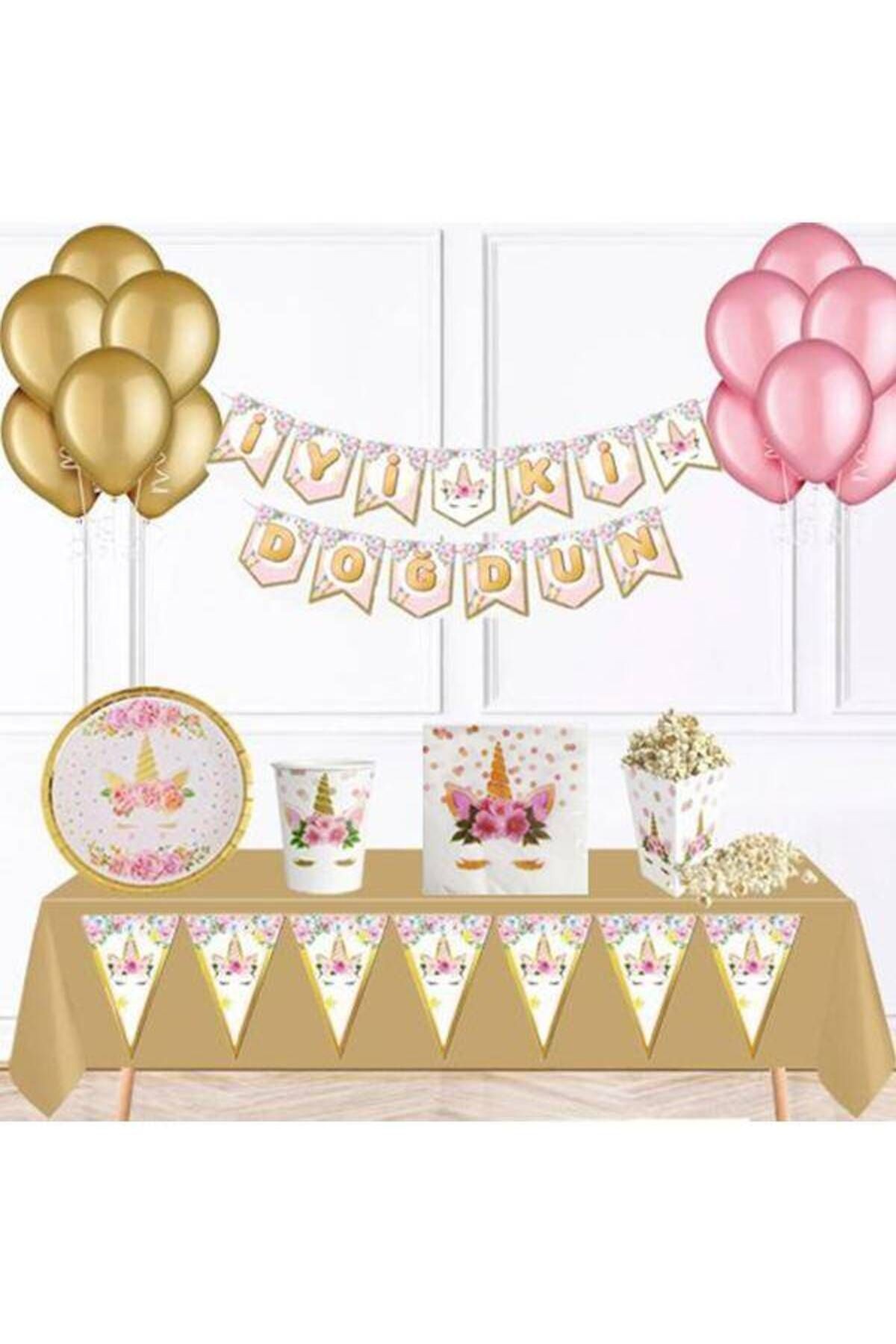 Unicorn Gold Parti Seti 8 Kişilik