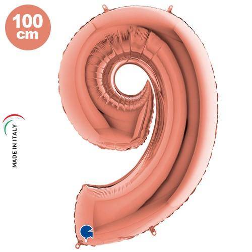 9 Rakam Folyo Balon Rose Gold (100x70 cm)